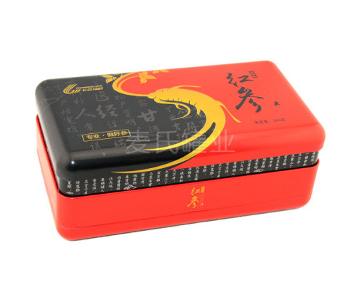 長(zhǎng)方形紅參鐵盒|馬口鐵人參包裝盒