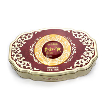 黃金中秋月餅鐵盒、6個(gè)裝冰皮月餅禮盒、創(chuàng)意馬口鐵罐訂制